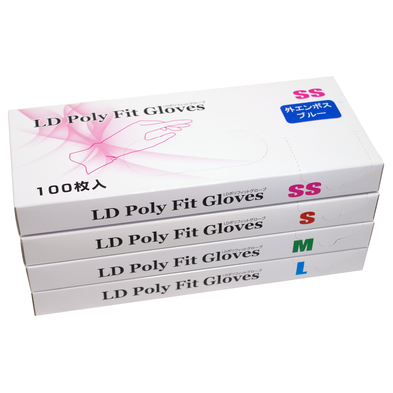 ポリエチレン手袋 内エンボス 箱入り | LD Poly Fit Gloves